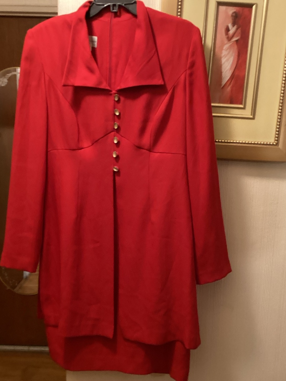 Red Women's Dress with Decorative Buttons SZ 12 $20.